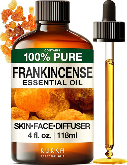 KUKKA Frankincense Essential Oil for Face & Body - 4 Fl Oz Calming Oil, Relaxing Mother'S Day Gift for Mom, Mothersdaygift, Tiktokshopstockup,Summervibes