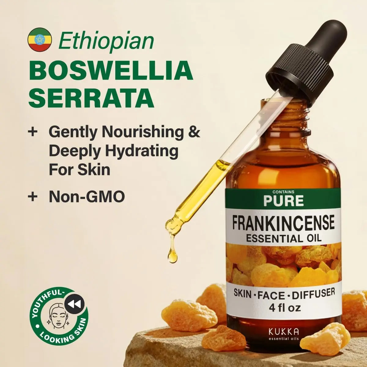 KUKKA Frankincense Essential Oil for Face & Body - 4 Fl Oz Calming Oil, Relaxing Mother'S Day Gift for Mom, Mothersdaygift, Tiktokshopstockup,Summervibes
